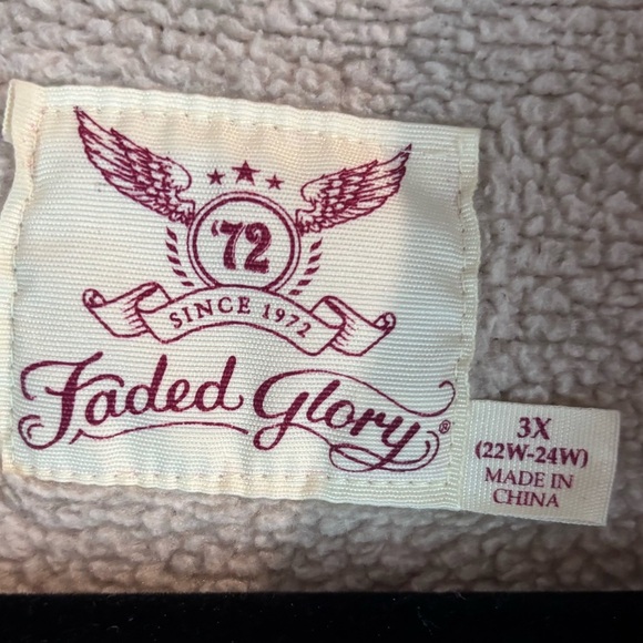 Faded Glory Sherpa Lined Full Zip Jacket Women’s Plus 3X (22W/24W) Oatmeal Beige - Picture 7 of 15